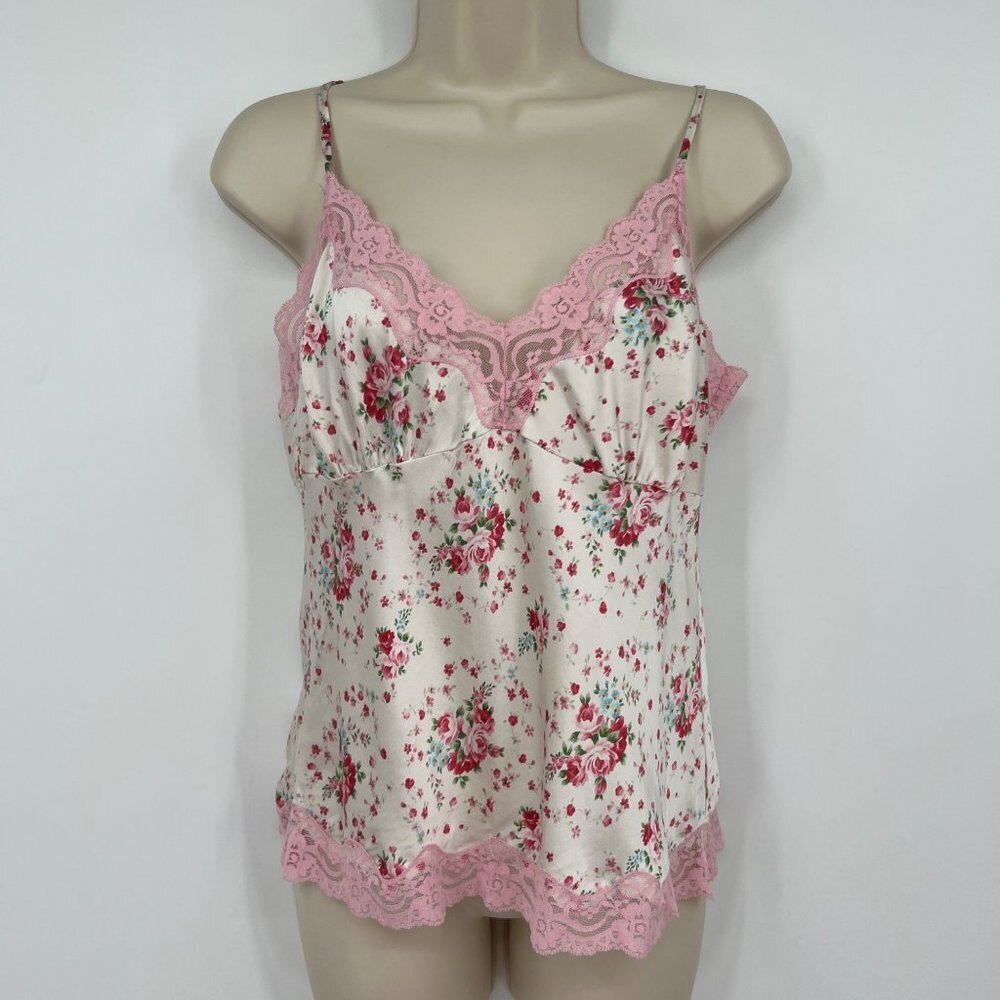 Eloise Cami Tank White Floral Pink Red Valetines medium